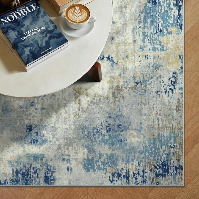 Lahome Modern Abstract Living Room Rug, Washable 8x10 Area Rugs - Image 10