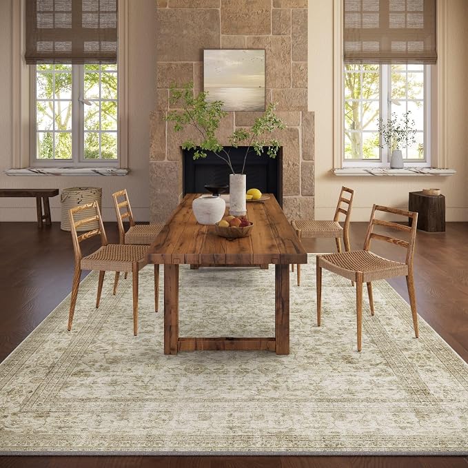10x12 Area Rug Washable Rugs: Large Living Room Rug Stain Resistant Non Slip - Image 5