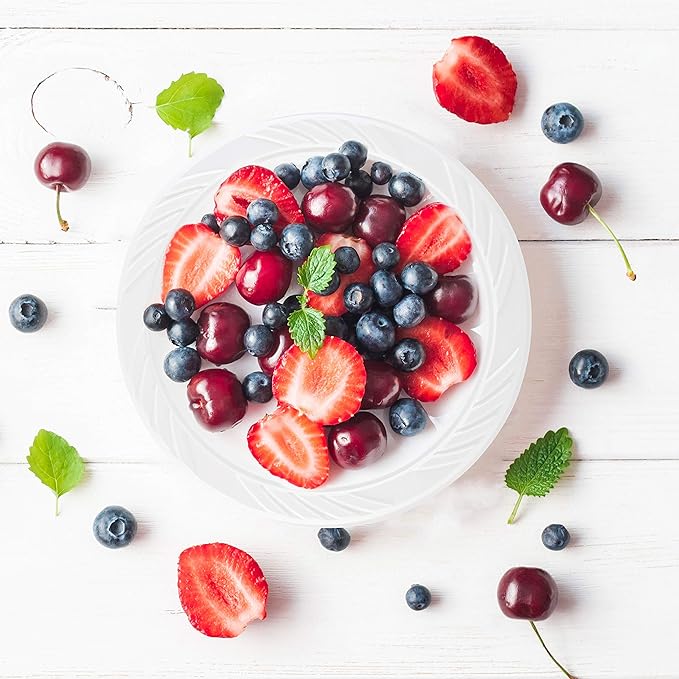 100 Count Disposable 6 Inch White Plastic Dessert Plates - Image 6