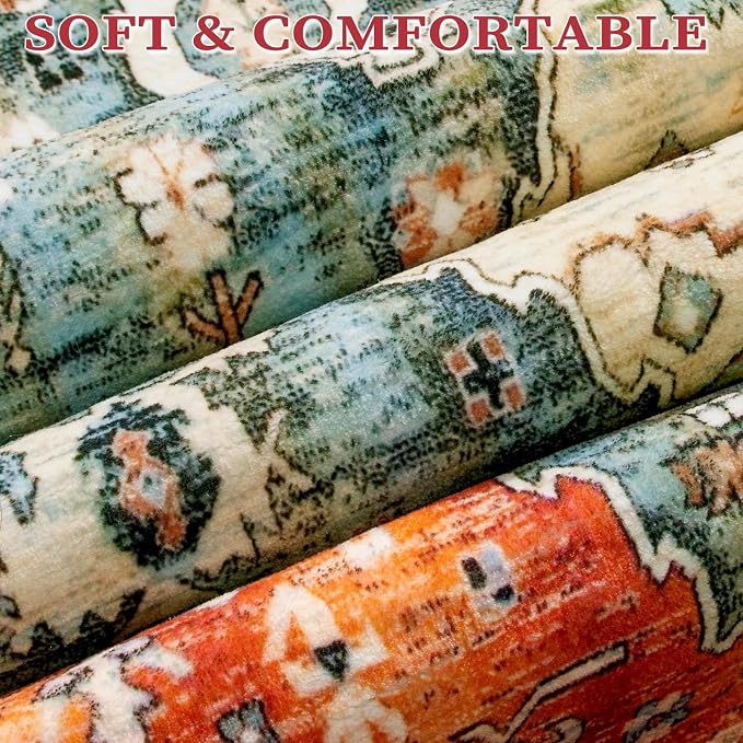 SERISSA 5x8 Area Rugs for Living Room, Large Washable Non-Slip Boho Rug - Image 5