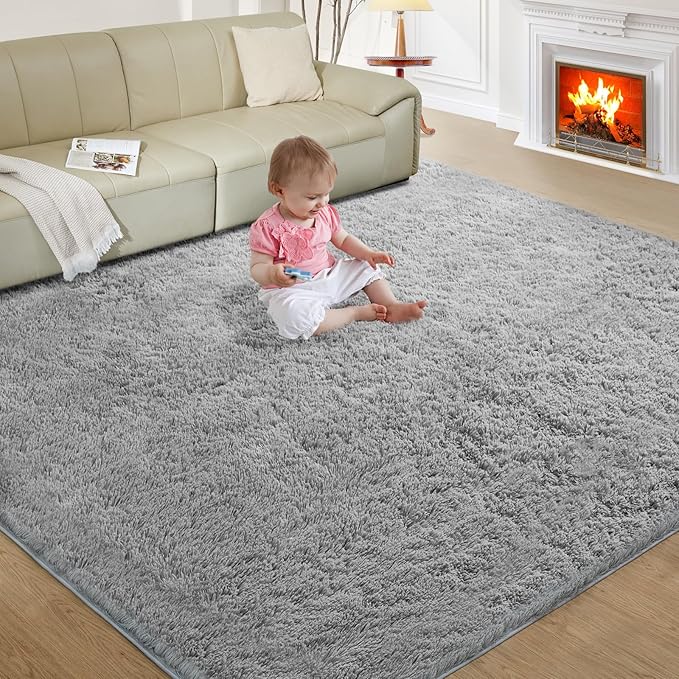 Ultra Soft Rug for Living Room, 5X8 Fluffy Shag Area Rug for Bedroom, Modern by Fairblink