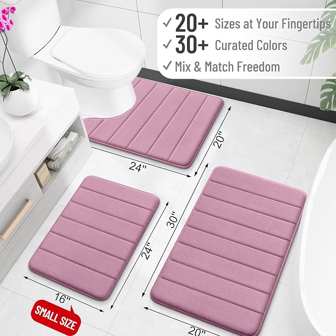 OLANLY Memory Foam Long Bathroom Rugs Runner 59x24, Super Soft Absorbent Bath - Image 2