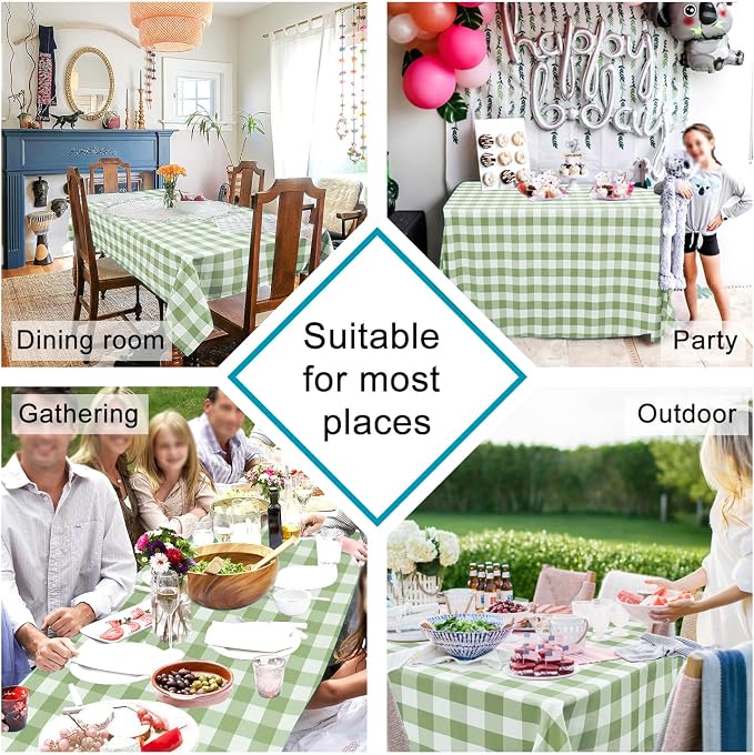 60 x 120 Inch Checkered Tablecloth Rectangle - Image 2