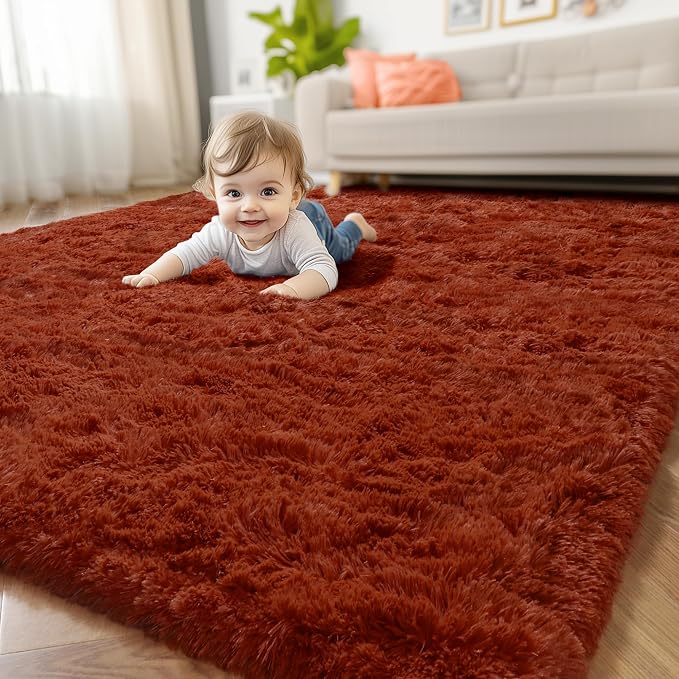 Amdrebio Terracotta Rust Area Rugs by Amdrebio