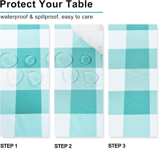 Checkered Tablecloth Rectangle, 60 x 140 Inch - Image 3