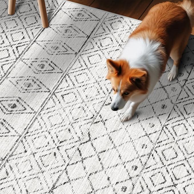 Square 6x6 Area Rug Moroccan: Machine Washable Non Slip Large Carpet - Image 5