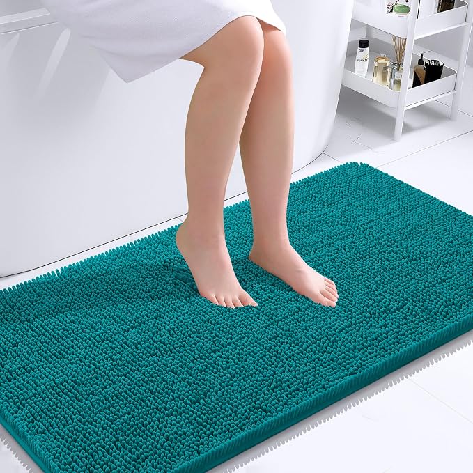 OLANLY Bathroom Runner Rugs 44x24, Soft Absorbent Chenille Bath Rugs, Rubber by OLANLY