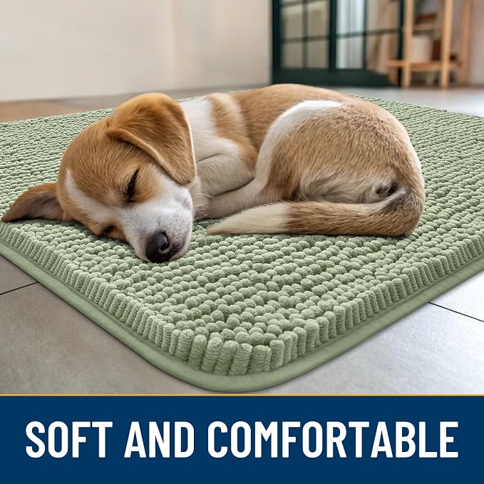Smiry Dog Door Mat for Muddy Paws 59x35, Absorbent Dirt Trapper, Non-Slip - Image 2