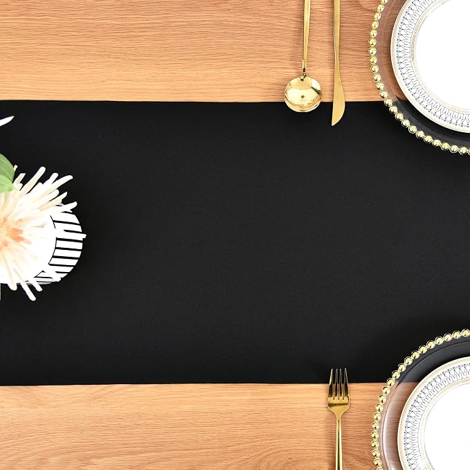 Farmhouse Black Table Runner Dining Table Runners 90 Inches Long Coffee Table - Image 8