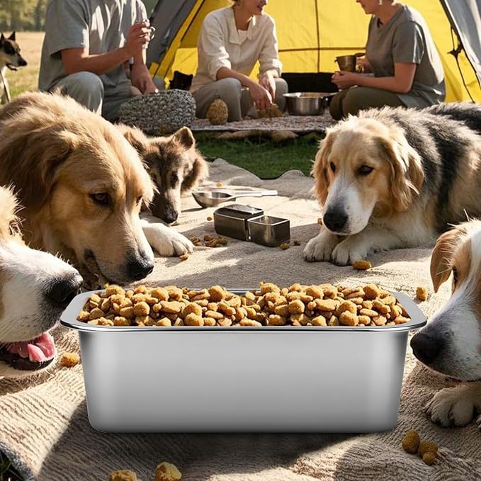 Ohtomber 2.65 Gallons Stainless Steel Dog Bowl, Big Pet Water & Food Bowl | - Image 8