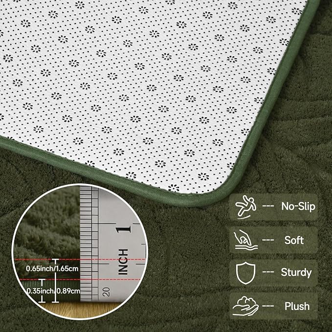 4x6 Olive Green Washable Area Rug - Image 6