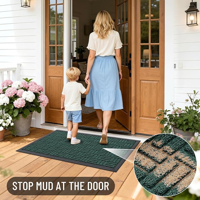 OLANLY Front Door Mat Outside Entrance 71x47, Heavy Duty Sturdy Natural Rubber - Image 6