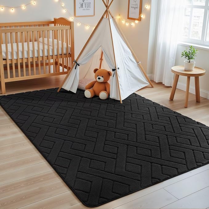 Macgace Ultra Soft Black Area Rug by Macgace