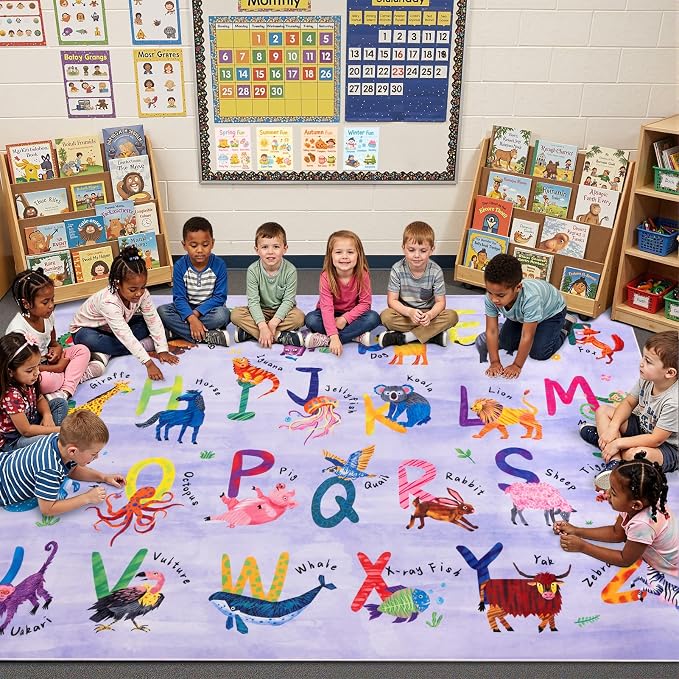 6x9 ABC Classroom Rug for Kids Playroom, Alphabet Rug by Unknown