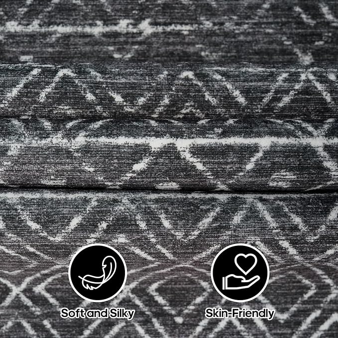 Black Moroccan 2x3 Entryway Small Area Rug | Machine Washable Low Pile Thin Non - Image 7