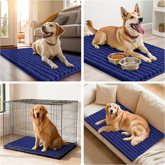 Smiry Dog Door Mat for Muddy Paws 47x32, Absorbent Dirt Trapper, Non-Slip - Image 7