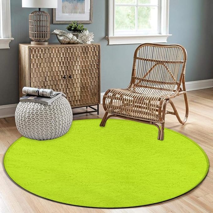 Machine Washable Modern Round Area Rug, Room Sofa Yoga Soft Round Carpet - Image 3
