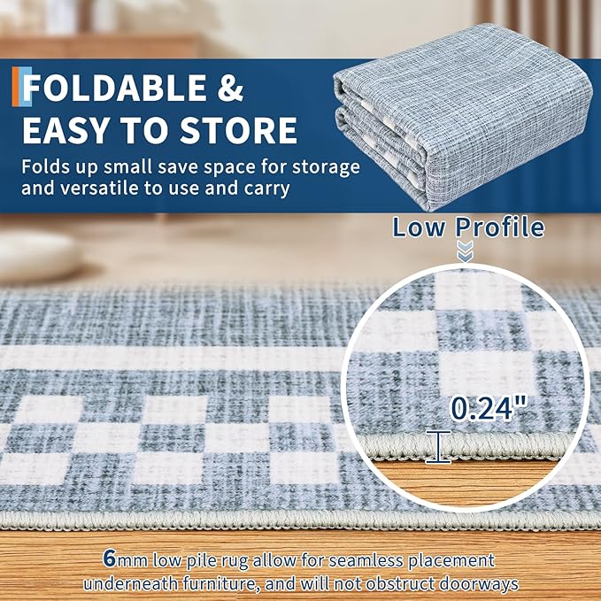 GarveeHome Washable Area Rug 4x6 Small Living Room Rugs Modern Bordered Soft - Image 4