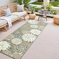 2x6 Washable Runner Rug for Hallway Tropical Botanical Modern Floral Chenille by ArenaRug