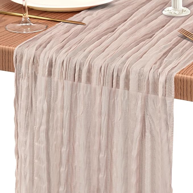 30 Pack Cheesecloth Table Runner 10FT Rosy Brown Table Runner Boho Gauze Cheese - Image 9