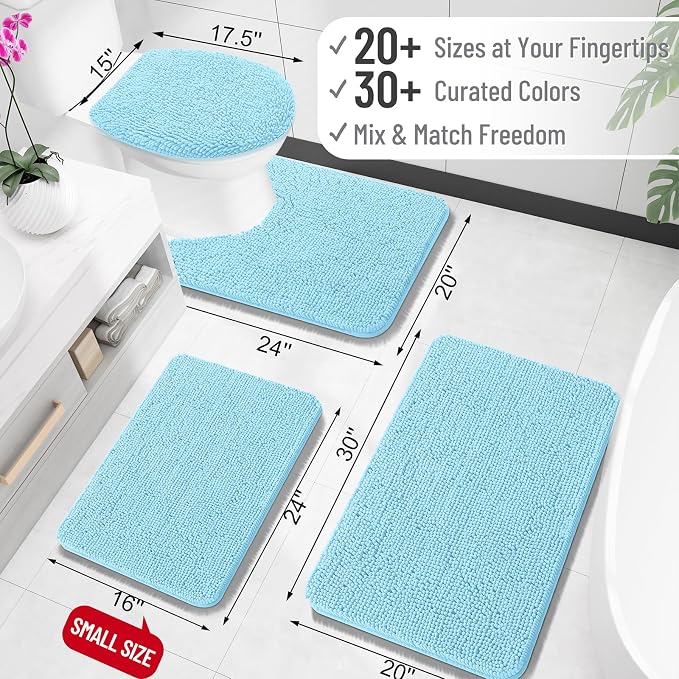 OLANLY Large Bathroom Rugs 40x32, Extra Soft Absorbent Chenille Bath Rugs - Image 2
