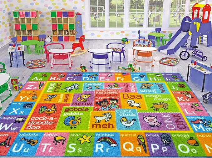 KC Cubs 3x5 ABC Alphabet Animal Sounds Rug – Educational Non-Slip Carpet Play - Image 6