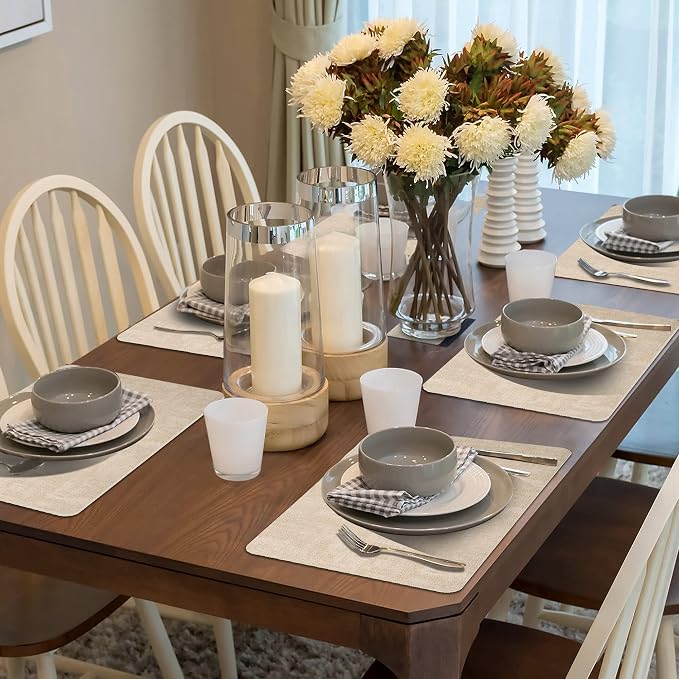 Maxpearl Faux Leather Placemats Set of 4, Suitable - Image 8
