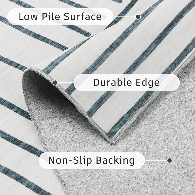 DCX Abstract Machine Washable 9x12 Rug, Soft Low Pile Non Slip Carpet, Kid & - Image 8