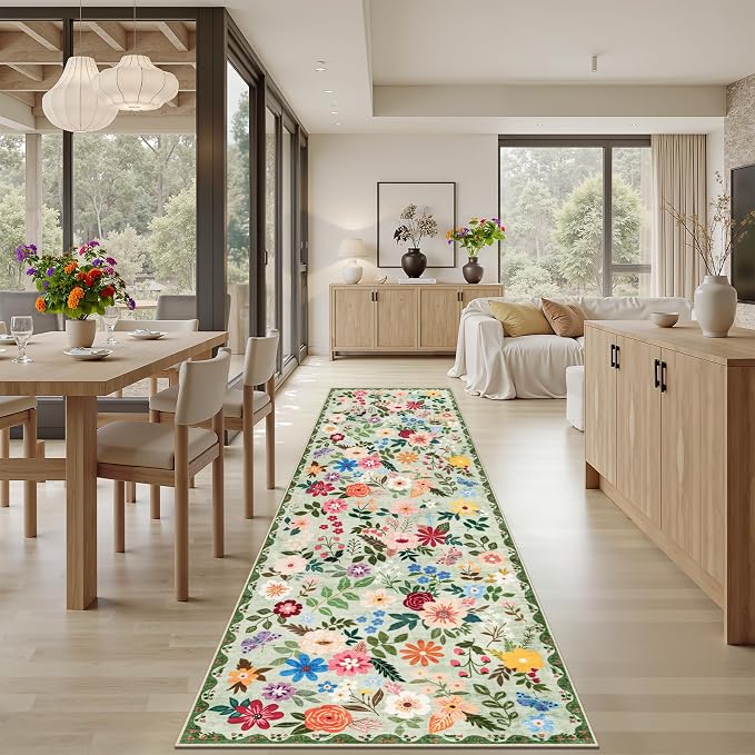 Runner Rug for Entryway: 2.6x10 Kitchen Rugs Non Slip Washable Ultra-Thin Soft - Image 4