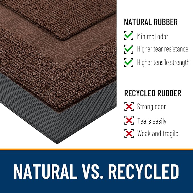 OLANLY Half Circle Door Mat Indoor Outdoor Entrance Welcome, Waterproof - Image 3