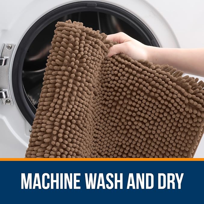 OLANLY Bathroom Runner Rugs 59x24, Extra Soft Absorbent Chenille Bath Rugs - Image 5