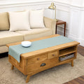 Solino Home 100% Pure Linen Table Runner Aqua Blue Hemstitch, 14 x 48 in | by SolinoHome