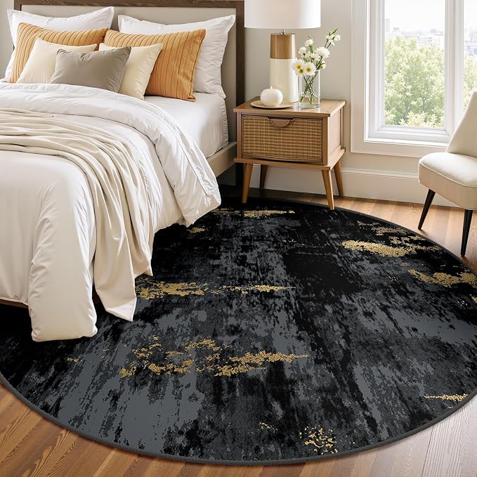 RELEANY Washable Area Rugs 6ft Non-Slip Modern Abstract Soft by RELEANY