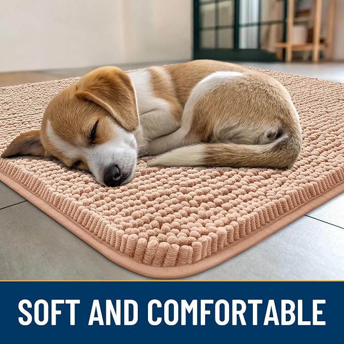 Smiry Dog Door Mat for Muddy Paws 24x16, Absorbent Dirt Trapper, Non-Slip - Image 2