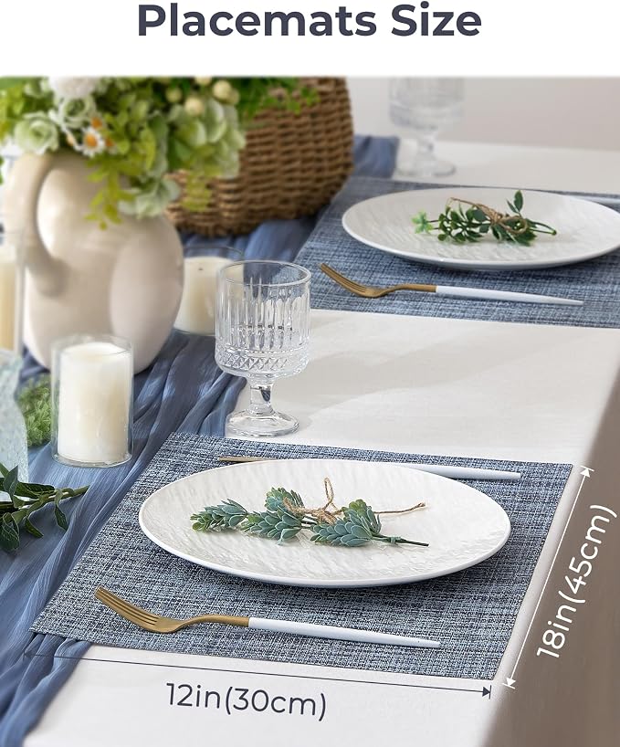 Leetaltree Deep Navy Woven Placemats Set of 8 - Image 4