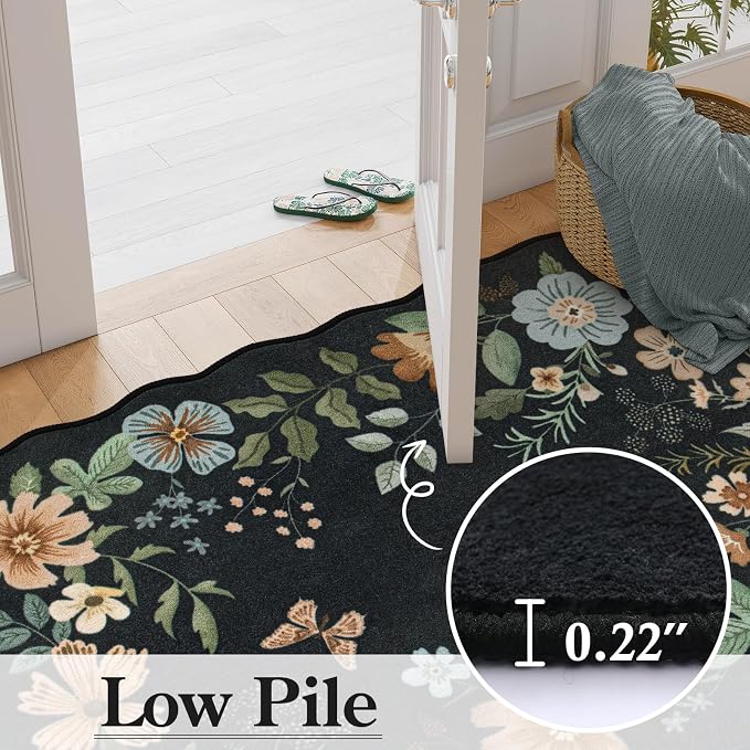 Lahome Floral Kitchen Runner, 2x5 Soft Washable Runner Rug Non Slip, Ultra-Thin - Image 5