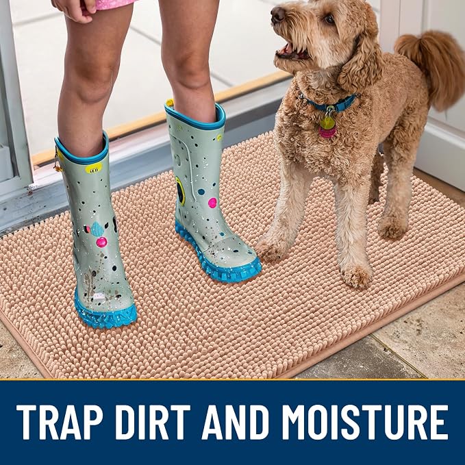 Smiry Dog Door Mat for Muddy Paws 47x32, Absorbent Dirt Trapper, Non-Slip - Image 3