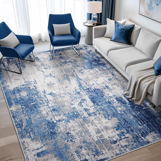 RELEANY Washable Area Rugs 5'x8' Non-Slip Modern Abstract Soft by RELEANY