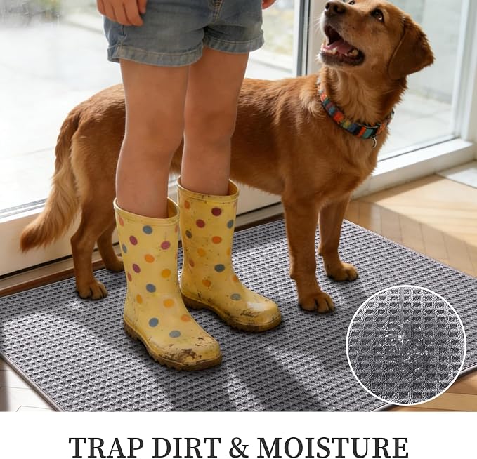 YIHOUSE Indoor Door Mat 20" x 32", Non-Slip Washable Entryway Mat, Dirt Trapper - Image 3