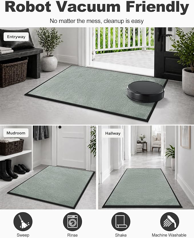 Mibao Front Door Mat Indoor Entrance, Dirt Trapper Welcome Mat - Image 4