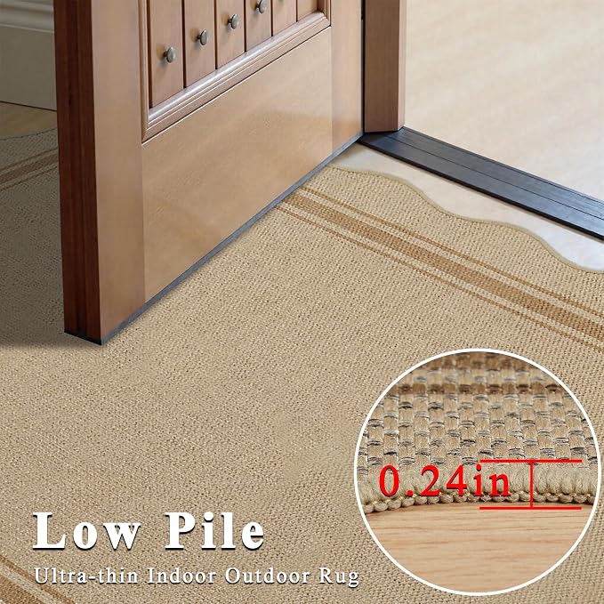 Easy Jute 3x5 Outdoor Rug Washable Non Slip Rug - Image 7