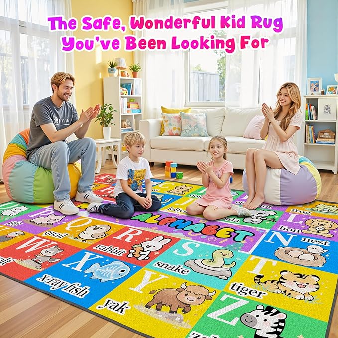 Non-Slip & Soft Kids Alphabet Rug - Image 6