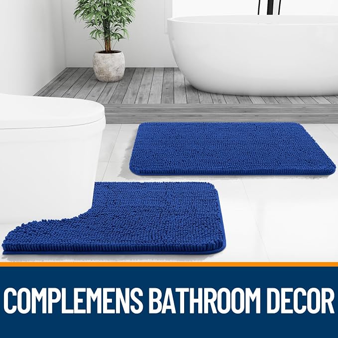 OLANLY Bathroom Rugs 36x24, Extra Soft Absorbent Chenille Bath Rugs, Rubber - Image 7