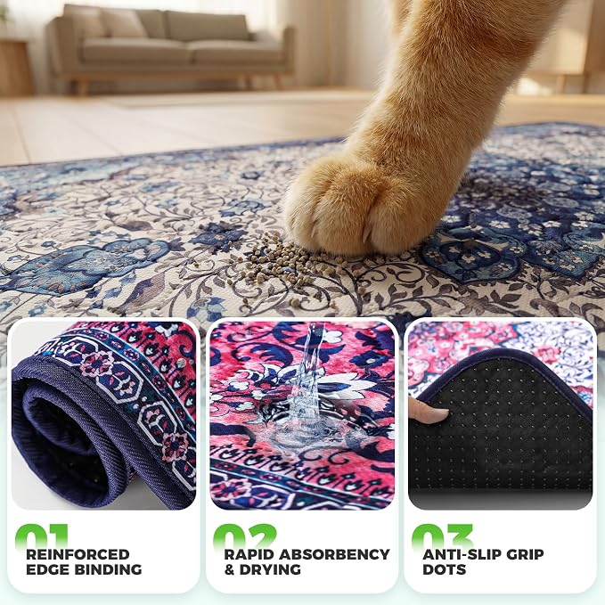 Hompet Cat Litter Mat 2 Pack, 48x60 Large Machine Washable Trapping Mats - Image 5