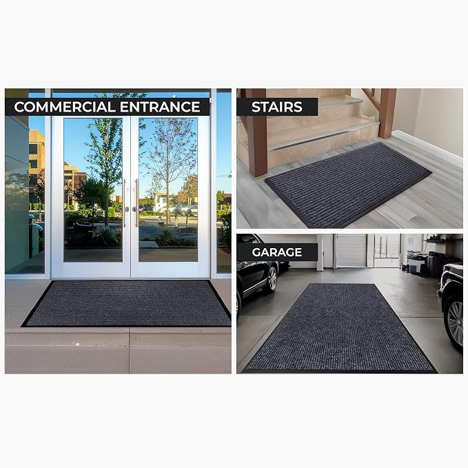 Heavy Duty Entry Mat 2' x 3', Low Profile Door Rug - Image 6