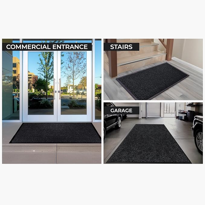 Heavy Duty Entry Mat 2' x 3', Low Profile Door Rug - Image 8