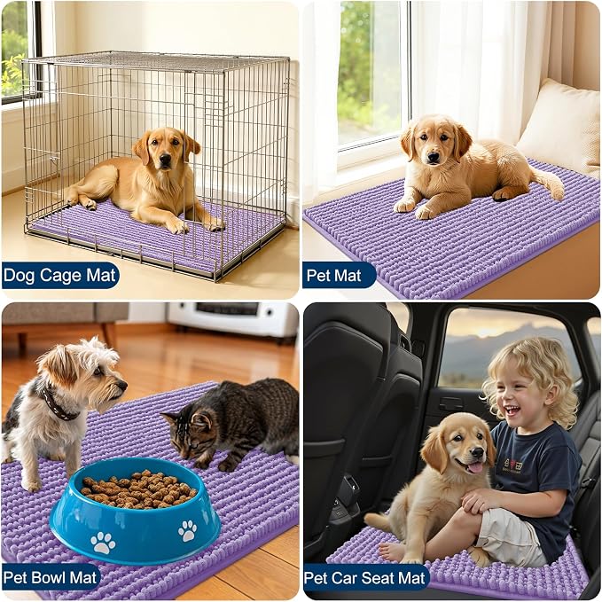 OLANLY Dog Door Mat for Muddy Paws 59x24, Ultra Absorbent Chenille Mud Doormat - Image 7