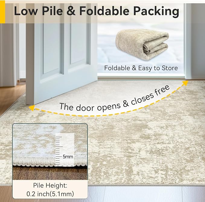 RELEANY Washable Area Rugs 8'x10' Non-Slip Modern Abstract Soft - Image 7