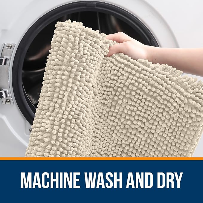 OLANLY Large Bathroom Rugs 44x32, Extra Soft Absorbent Chenille Bath Rugs - Image 5