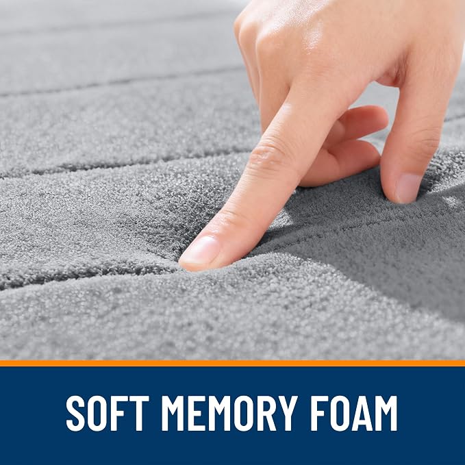 OLANLY Memory Foam Bath Mat 40x32, Super Soft Absorbent Bathroom Rugs, Quick Dry - Image 5